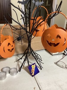 Halloween Trick or Treelights 14" metal tree candle holder