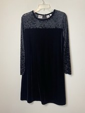 Vintage NWT Jacqueline Ferrar 90s Black Velvet Dress Gothic Whimsigoth Size 10