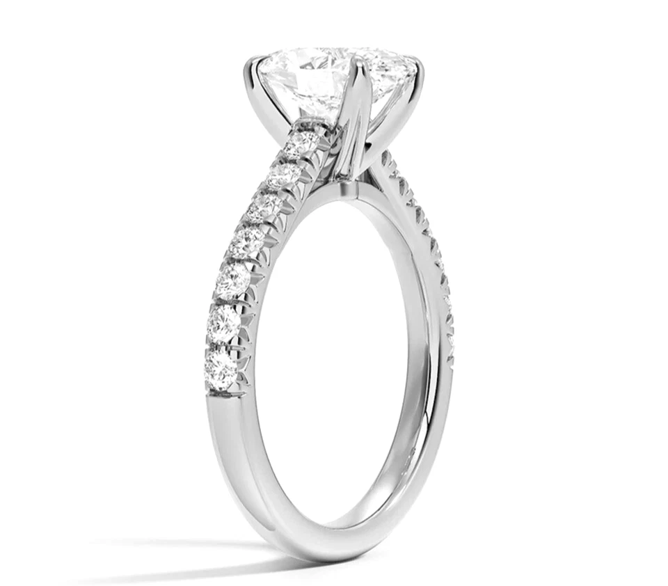 Solitaire Women's Wedding Ring 14k White Gold Oval Lab Grown Diamond 2.00 Carats - Image 2 of 4