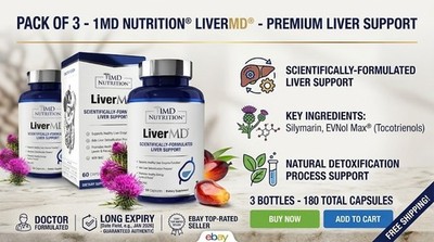 3 Packs 1MD Nutrition LiverMD - Liver Support Supplement New | Exp 11/2027