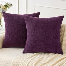Pack of Couch Throw Pillow Covers 18x18 18" x 18" Pack of 2 2 Plum Purple