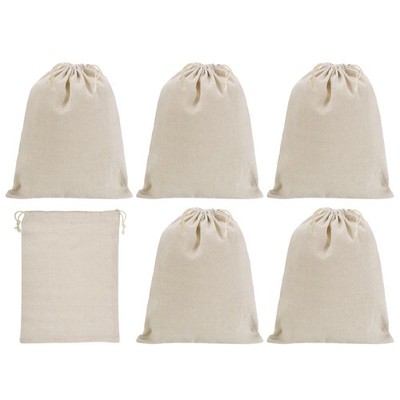 14''x10'' Coin Money Bags Bag, 6pcs with Lace Currency Bags Style 1, Beige