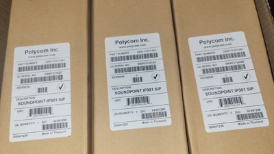 3 NIB Polycom SoundPoint IP 301 SIP Business Phones + Wall Mount ...