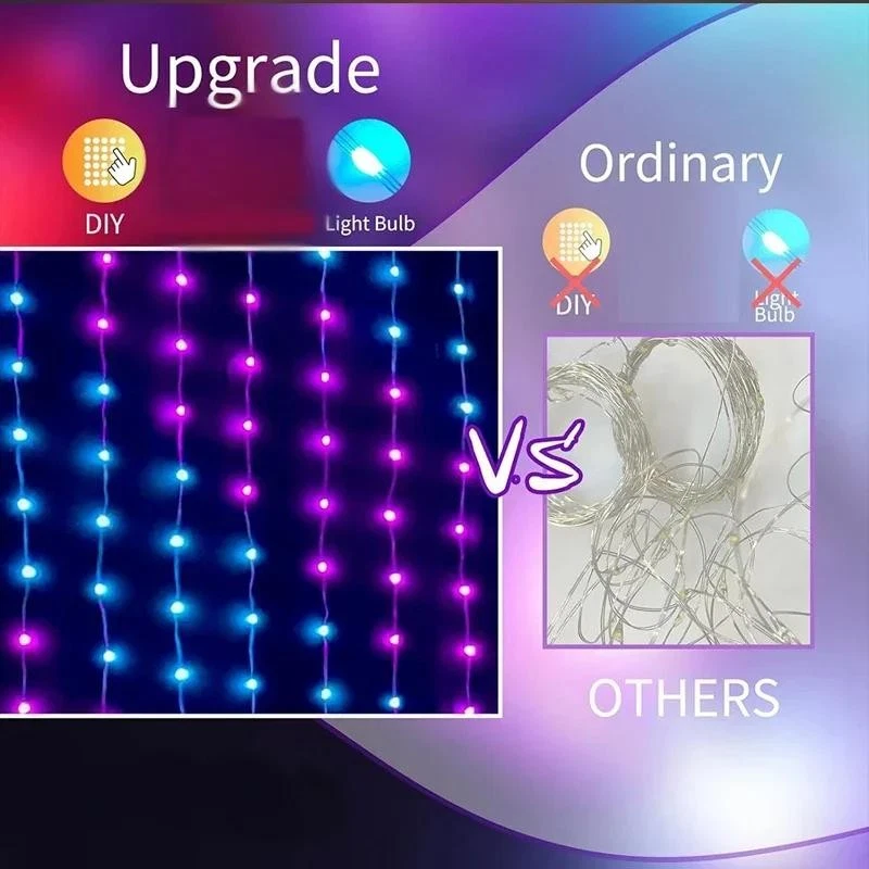 LUCI PER ESTERNO LUMINOSE SMART LED 3M APP BLUETOOTH GGB NATALE ESTERNO IP65 DIY - Immagine 4 di 4