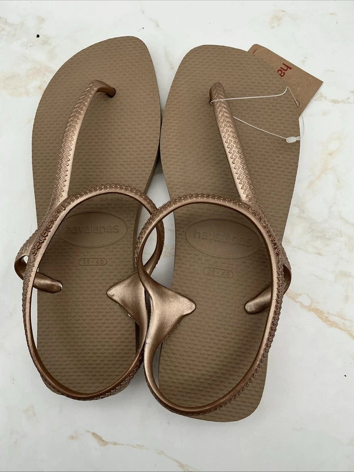 Chanclas Havaianas Mujer Urbana Tanga 4000039 Oro Rosa Talla: 6-9 NUEVO Foto 3 de 4