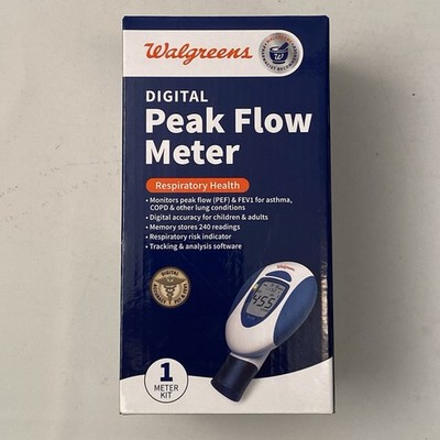 Walgreens Digital Peak Flow Respiratory Meter Kit For Asthma COPD PEF FEV1 New
