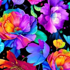 Flora Flower Flowers Large 3816 Allover Timeless Durable Cotton Fabric BTY