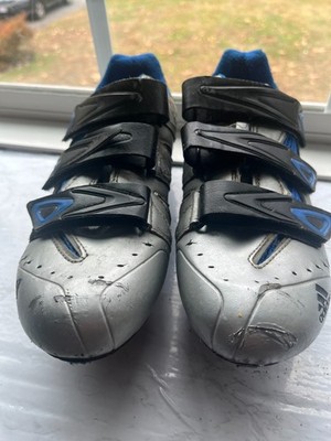 Adidas Cycling Bike Shoes Womens Size 8, silver and blue 