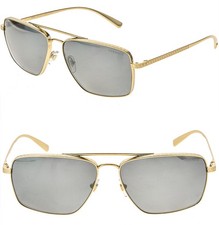 VERSACE VE2216 GRECA Medusa 2216 Gold Silver Mirror Polarized Aviator Sunglasses