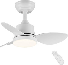 Ventilatore Da Soffitto Con Luce E Telecomando Bianco, 61Cm Pala Soffitto Con Lu