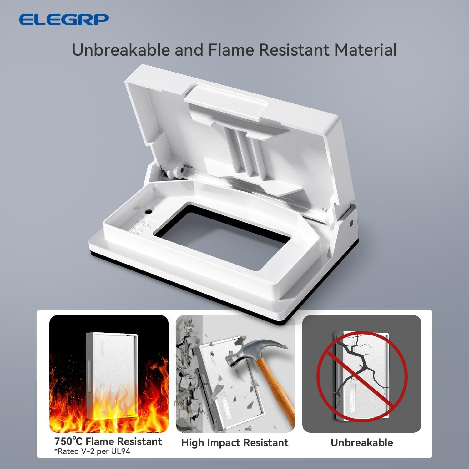 Horizontal Outdoor Cover for Decotative Receptacles, Weatherproof Wall Plate, Ou