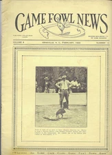 VINTAGE COLLECTIBLE Gamefowl News Magazine  Devoted to Game Fowl FEBRUARY 1933