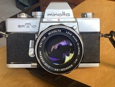 Minolta SRT101 35mm SLR Film Camera with MC Rokkor PF 1:1.7 f 55mm Excellent VTG