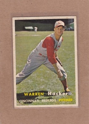 1957 TOPPS BASEBALL WARREN HACKER #370 REDS EX *A49464