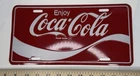 Vintage Coca-Cola Embossed Metal License Plate 1970s