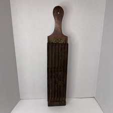 Antique Mangle Board  — Hand Carved Ribbed Clothes Cleaning Tool? Rug Beater?