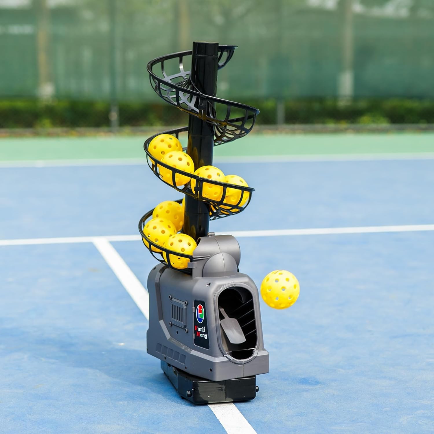 681PBH Pickleball Machine with Auto Swing, 3 Angles & 4 Speeds Grey 