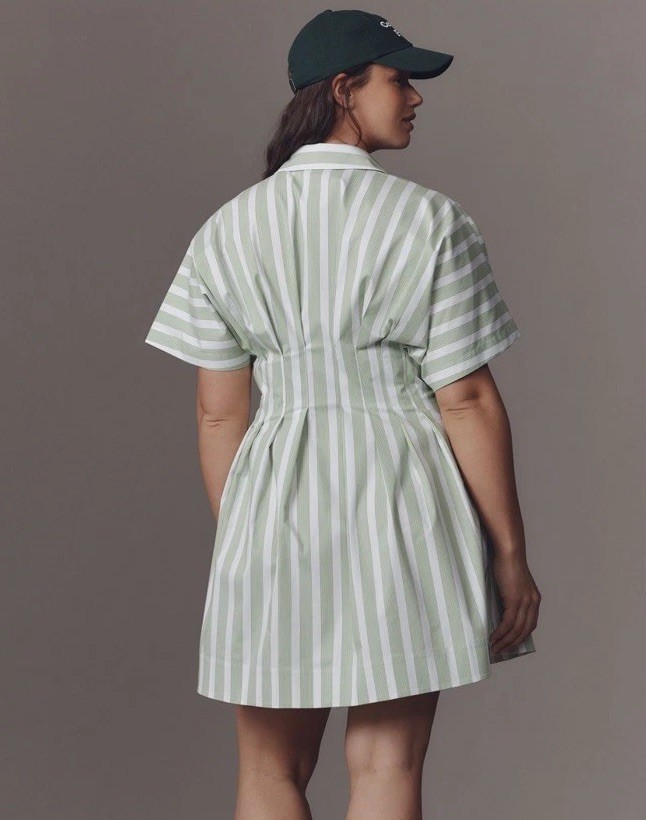 Anthropologie Exquise The Tobie Button-Front Shirt Dress Mini XLP