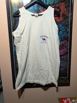 Vintage 90s White Camel Cigarettes Genuine Taste Tank Top Size XL Made In USA