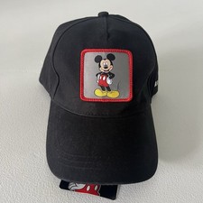 Disney Mickey Mouse Baseball Hat Unisex Black Cotton Patch Adjustable One Size