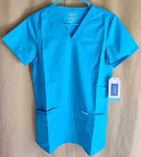 Cherokee Workwear Women's 3-Pocket V-Neck Stretch Scrub WW620 Teal Blue Size XS