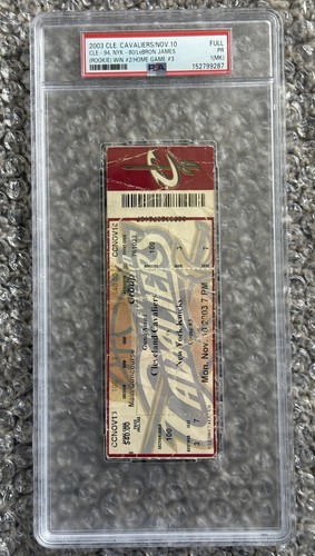 LEBRON JAMES 11/10/2003 ROOKIE CAVS VS KNICKS TICKET STUB PSA 1 RARE