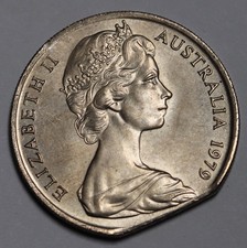1979 Australia 10c 10 Cents Coin QEII Mint Error Bitten Edge AU
