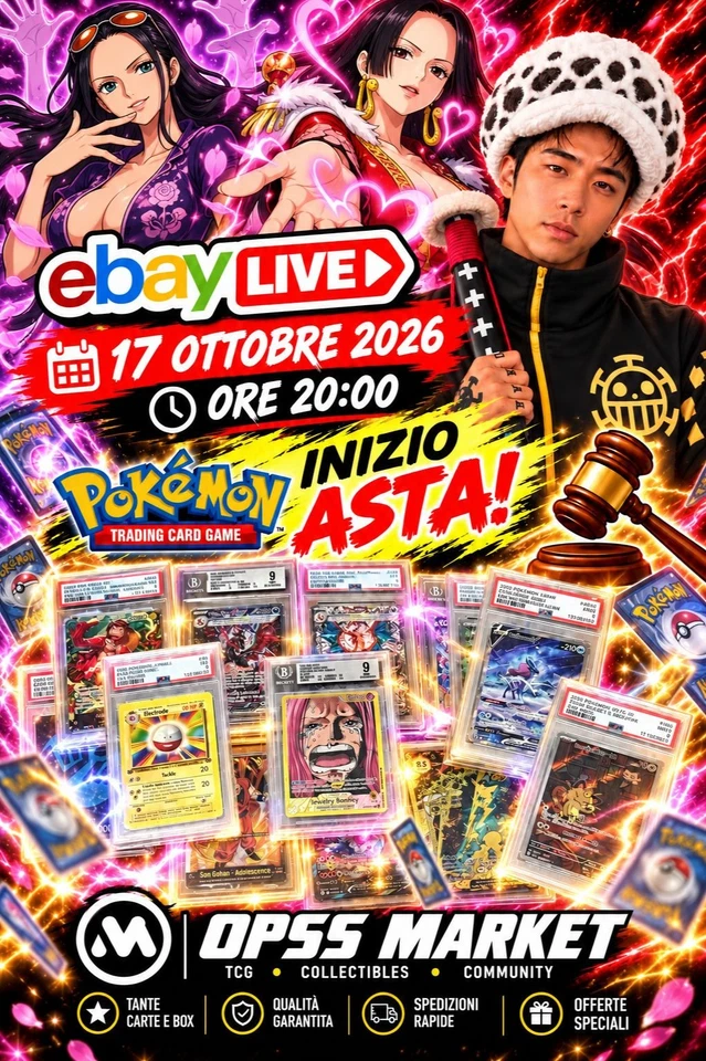 🔥 OPSS MARKET | ASTE LIVE POKÉMON & ONE PIECE 🎴🔥 | 17 OTTOBRE ORE 20:00