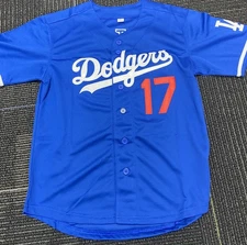 DODGERS JERSEY SHIRT #17 OHTANi KIDS ’ SIZE 10/12 In blue *BRAND NEW*