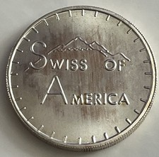 Rare Type 1973 Vintage Draper Mint Swiss of America 1 T-oz 999 Fine Silver Round