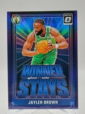 2024 Donruss Optic Basketball #7 Jaylen Brown Winner Stays Purple Prizm