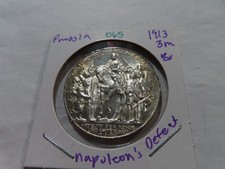 O65 Germany Prussia 1913  Napoleon s Defeat  3 Mark BU