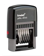 Trodat Self Inking Number Stamp 125 x 6875 6 Digit Red Durable Stamping Tool