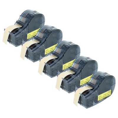 5x Schriftband Ersatz für Brady M21-500-595-YL Schwarz/Gelb Vinyl 12,7mm 6,4m