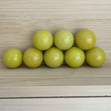 Lot Of 8 Yellow Glass Marbles Glows Orange Cadmium Vintage