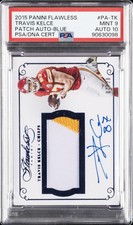 2015 PANINI FLAWLESS PATCH AUTOS BLUE #PA-TK TRAVIS KELCE 7/20 PSA 9 AUTO 10