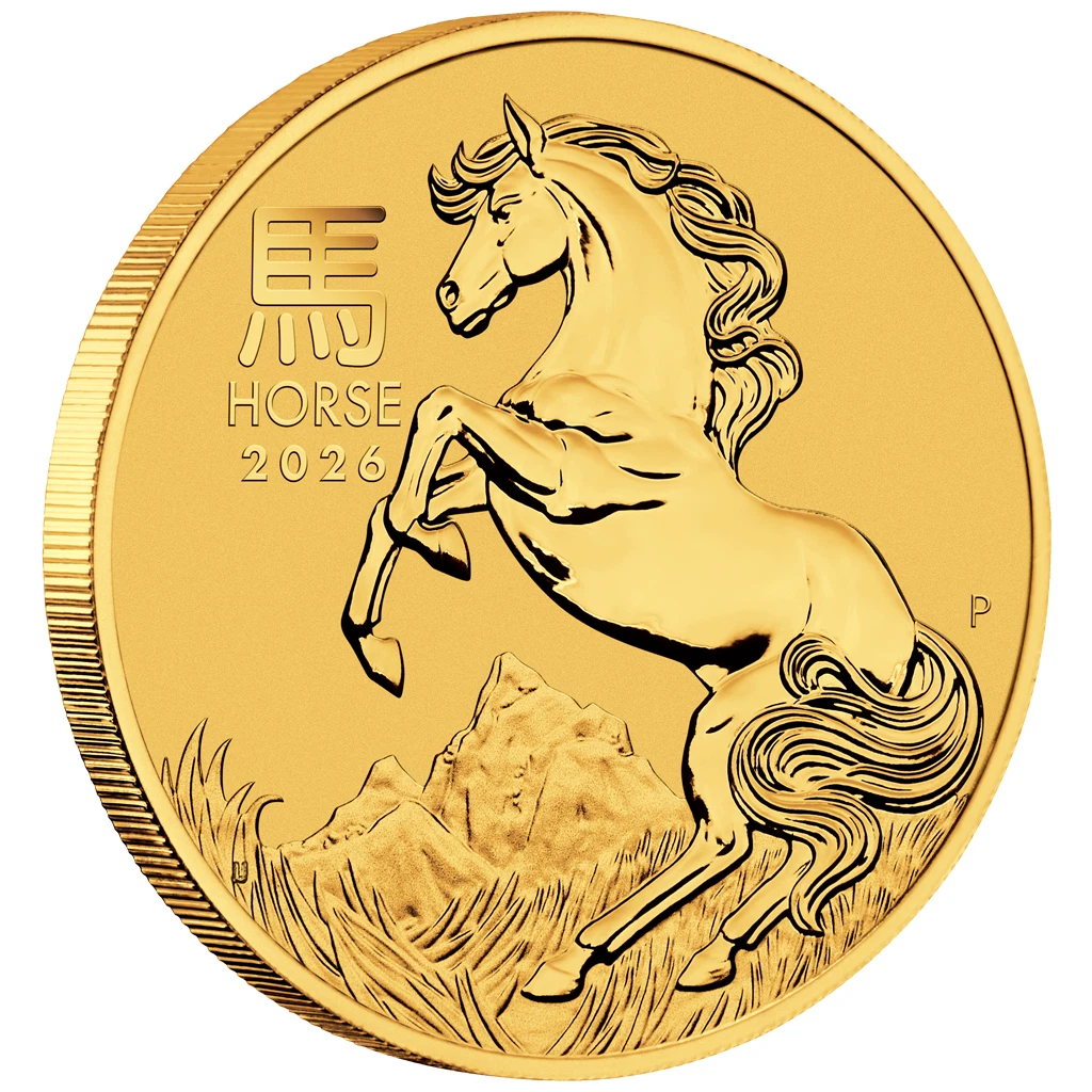 1/10 oz Goldmünze Jahr des Pferdes 2026 – Australien Lunar III – 15 AUD – 999,9 Feingold