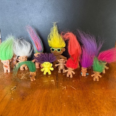 Lot Of 14 Vintage Troll Dolls 90s Russ/other Mini/Micro Mini Keychain/pencil Top