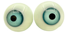 Vintage NOS 12.7mm Byron Hand Blown Glass Blue Doll Eyes