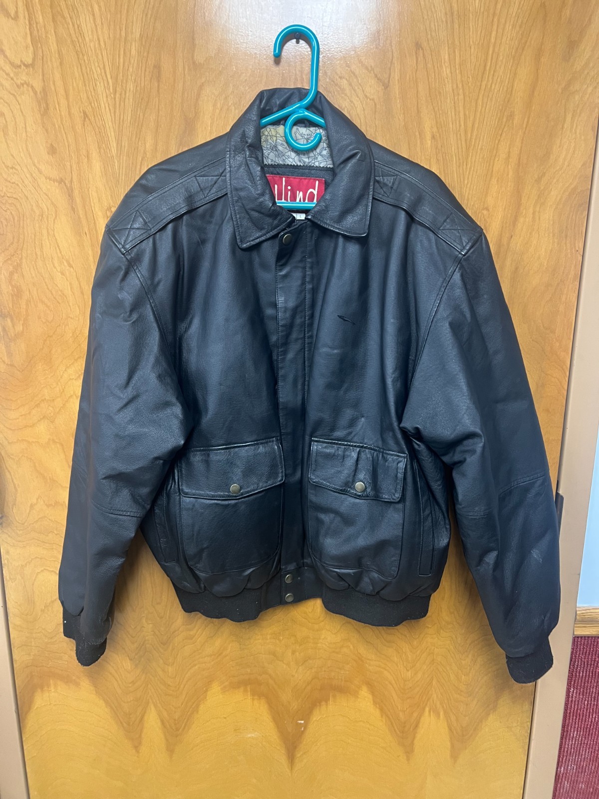 Hind - black leather jacket - size large