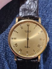 Rolex Cellini 18ct Gold With Diamonds And Original Leather Strap