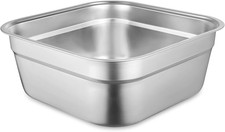 Stainless Steel Washing up Bowl, Multi-Purpose Dish Tub for Sink, Large Square C