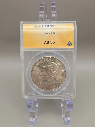 1926 $1 Peace Silver Dollar ANACS AU 55