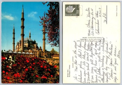 Selimiye Mosque Edirne Turkey Postcard Vintage Chrome Posted 1970s