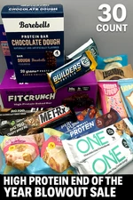 35 ASSORTED BRAND HIGH PROTEIN BARS - 20-30G