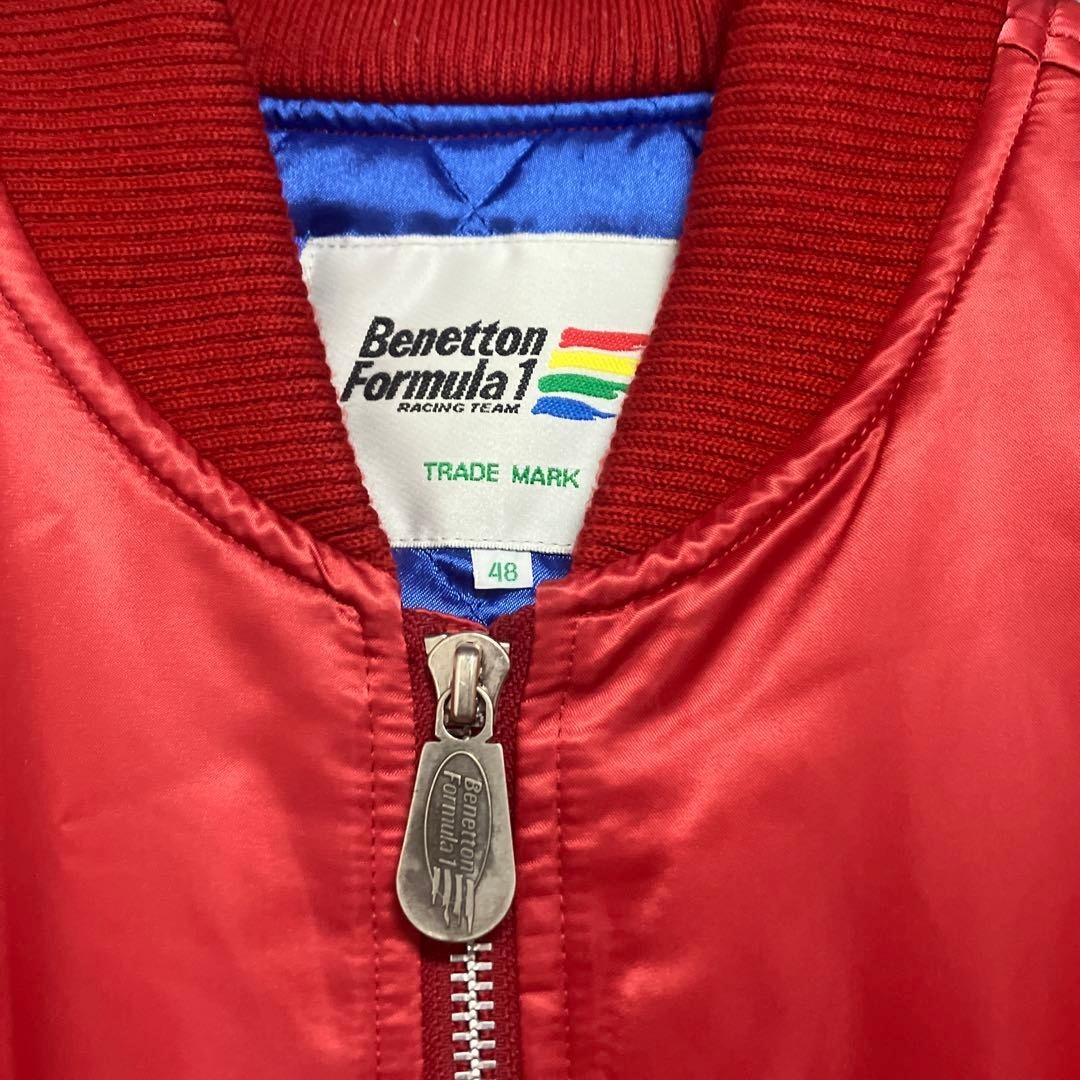 Old Clothes Vintage 80S Benetton F1 Varsity Jacket No.sj1459 Red Size 48 From JP image 7