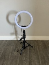 LED Ring Light with Adjustable Tripod Stand, Portable, USB Powered, White Light