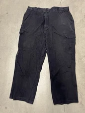 VINTAGE LA Gate Pants Men 36” tag 38 black Cargo Baggy Skater distress 90’s Y2K