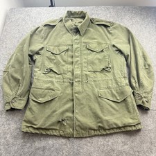 Vintage US Army M-51 Field Jacket Men XL OG-107 Brass Zip Military Coat 50s 60s