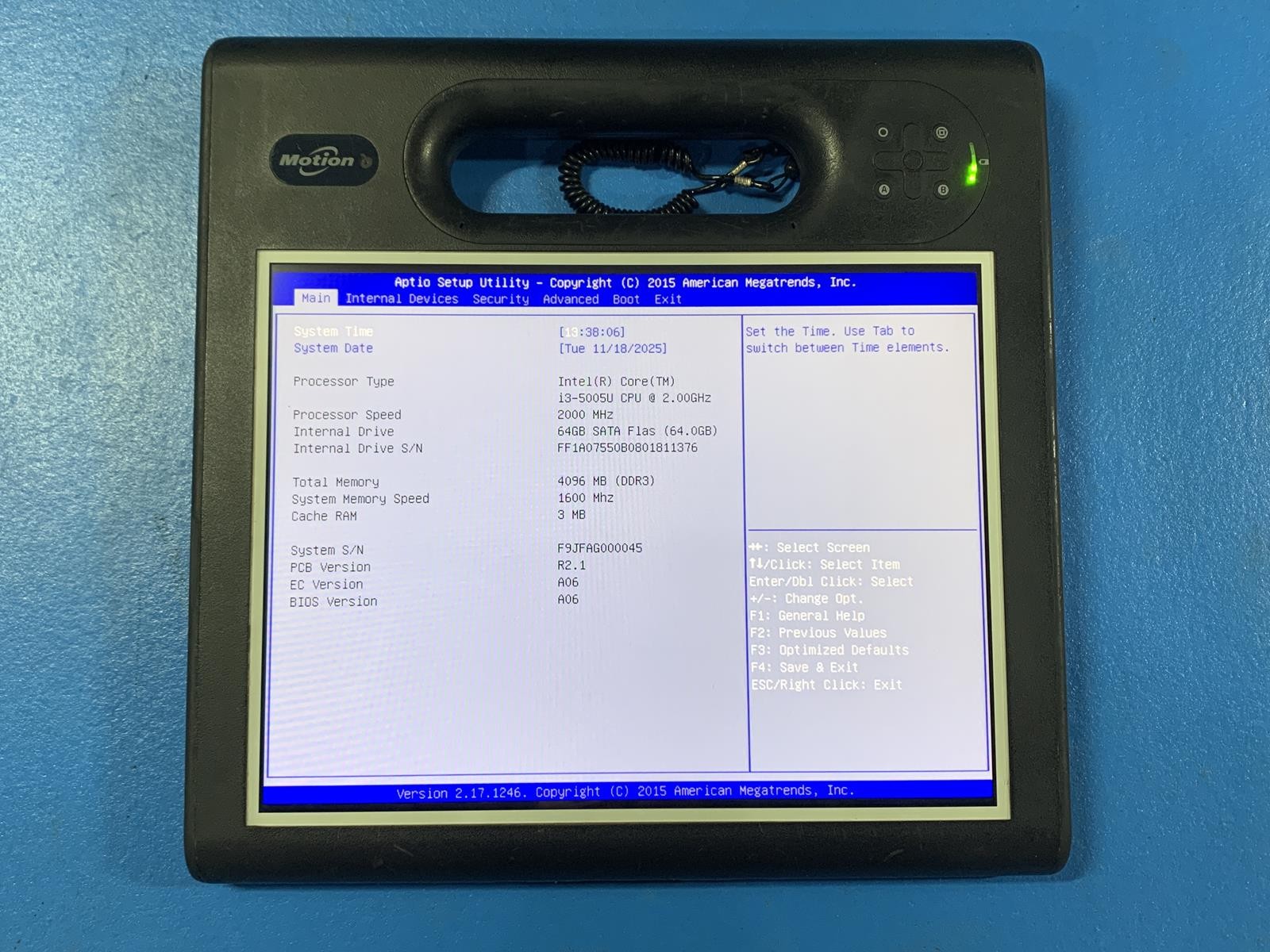 Motion MC-F5m CFT-004 Core i3 5005U 2.00GHz 4GB DDR3 64GB SATA Flash With Stylus